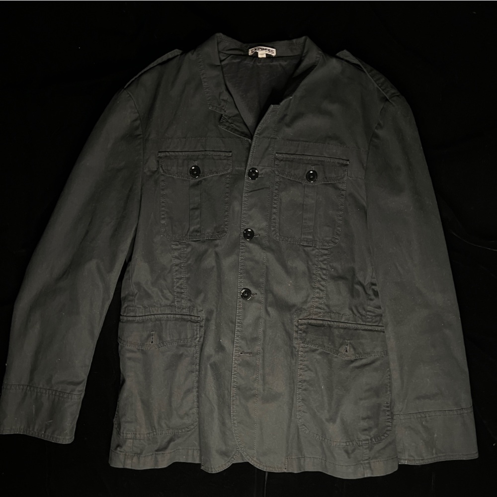 Black heavy duty button up 4 pocket